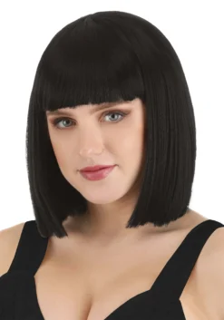 Deep Black Bob Wig For Women -Fun Costumes Shop deep black bob wig alt 2