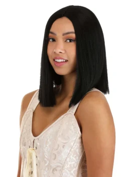 Deep Black Long Bob Wig For Women -Fun Costumes Shop deep black long bob wig alt 2