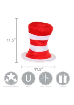 Deluxe Cat In The Hat Plush Velboa Costume Hat -Fun Costumes Shop deluxe cat in the hat plush velboa hat alt 5