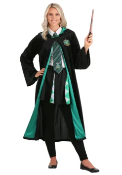 Deluxe Harry Potter Slytherin Adult Plus Size Robe -Fun Costumes Shop deluxe harry potter adult plus size slytherin robe 6
