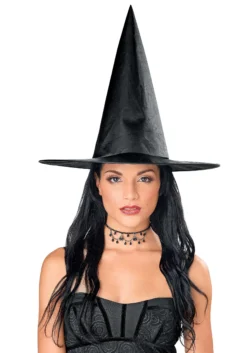Deluxe Satin Witch Hat For Adults