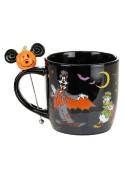 Happy Halloween Black Stirrer Mickey Disney Mug -Fun Costumes Shop disney mickey happy halloween black stirrer mug alt 1