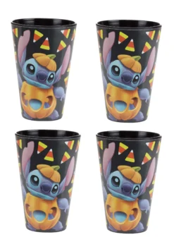 Adult Disney Stitch Jack O'Lantern Black Tumblers Set Of 4