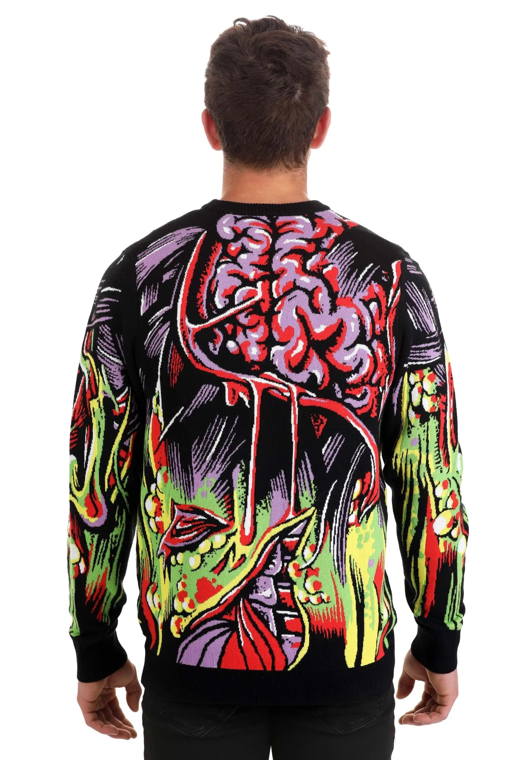 Face The Monster Adult Halloween Sweater 8 Face The Monster Adult Halloween Sweater - Image 8