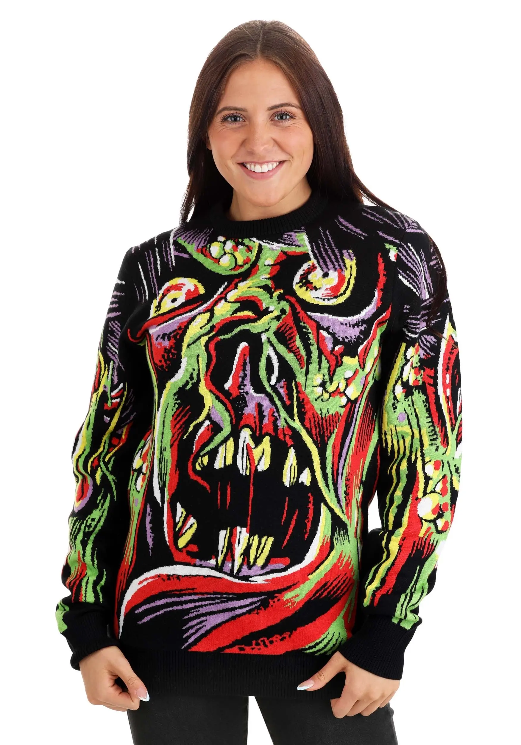 Face The Monster Adult Halloween Sweater 6 Face The Monster Adult Halloween Sweater - Image 6