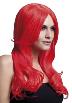 Smiffys Styleable Fever Khloe Neon Red Wig