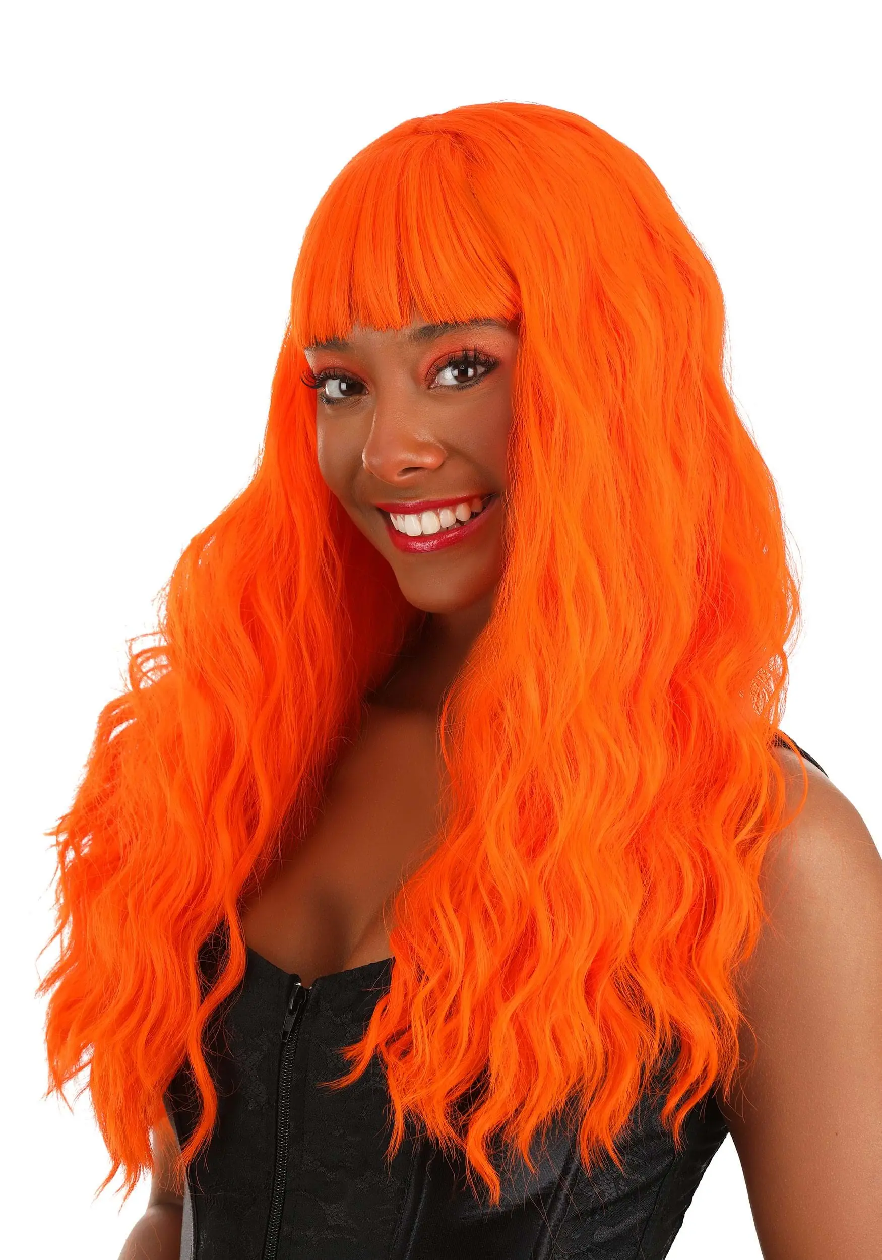 Fiery Orange Long Wavy Wig For Women 3 Fiery Orange Long Wavy Wig For Women - Image 3