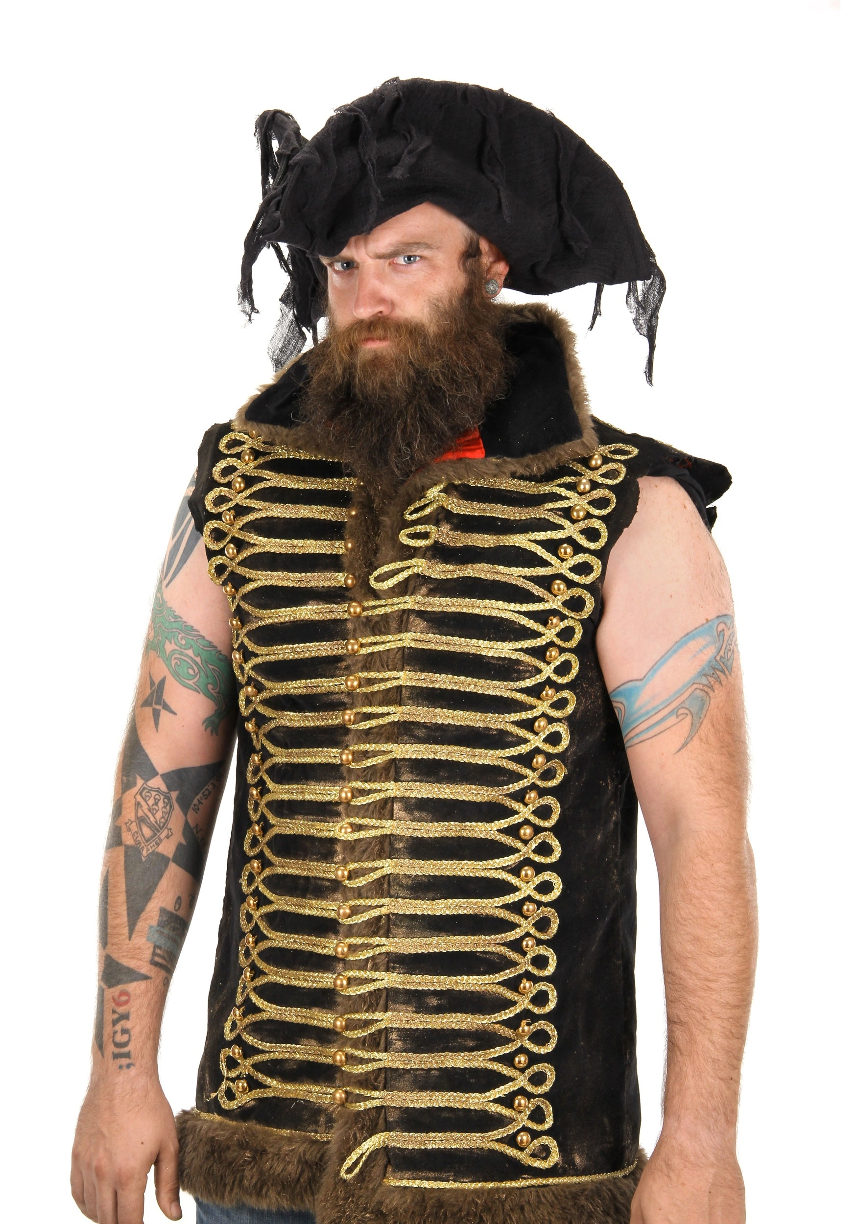 Ghost Pirate Adult Costume Hat 2 Ghost Pirate Adult Costume Hat - Image 2