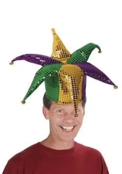 Glitz 'N Gleam Jester Hat For Adults -Fun Costumes Shop glitz n gleam jester hat alt 1