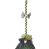Green Animated Shaking Witch Broom