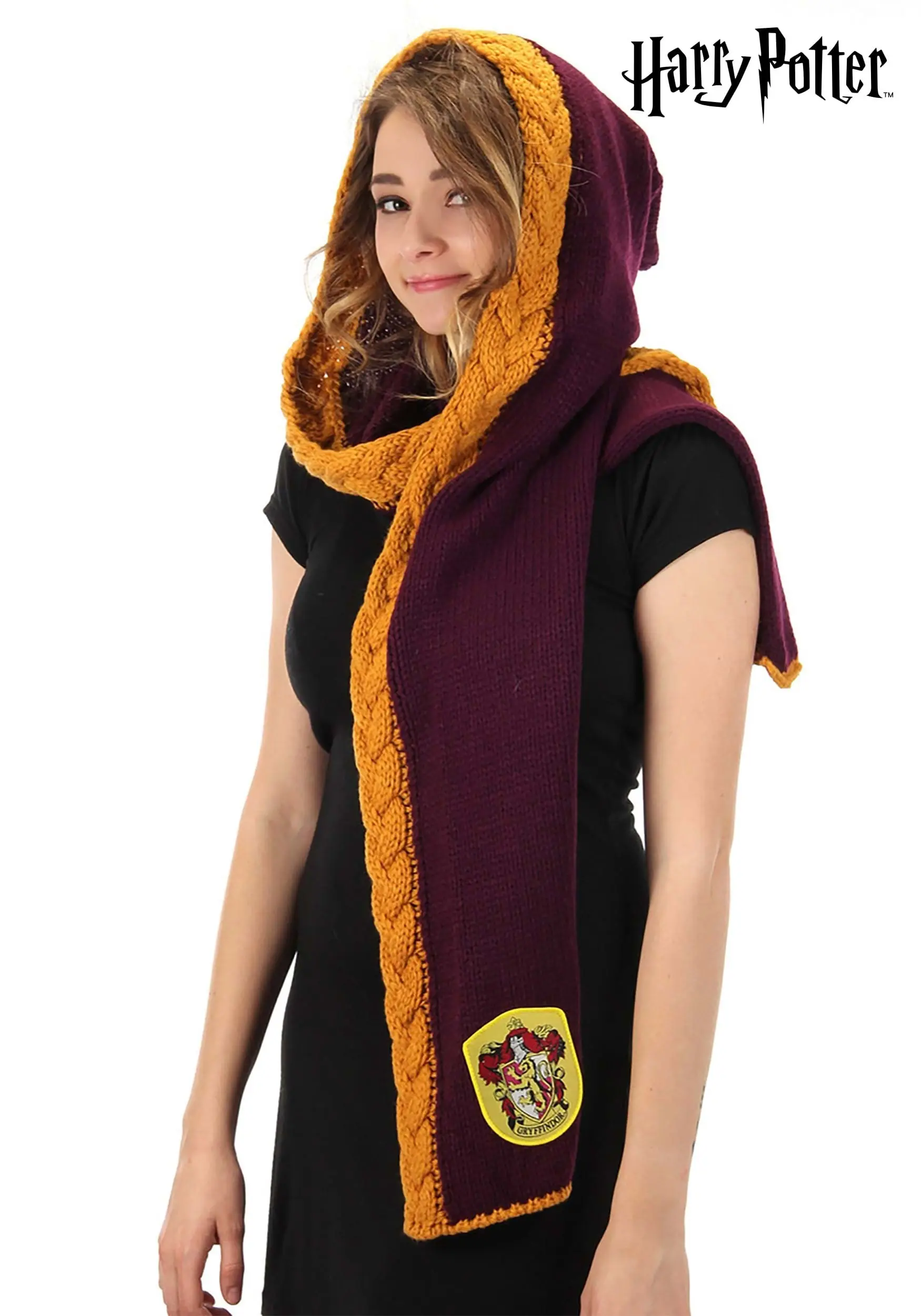 Gryffindor Knit Maroon And Gold Hood 1 Gryffindor Knit Maroon And Gold Hood