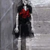16 Inch Hanging Gothic Dress Skeleton Lady Halloween Decoration
