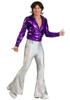 Men's Holographic Disco Pants -Fun Costumes Shop holographic disco pants for men alt