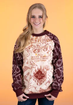Harry Potter Marauder's Map Sweatshirt For Adults -Fun Costumes Shop hp marauders map sweater alt 1