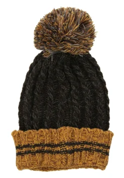 Hufflepuff Heathered Pom Warm Beanie -Fun Costumes Shop hufflepuff heathered pom beanie alt 4