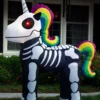 5' Inflatable Standing Skeleton Unicorn Decoration
