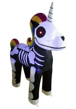 5' Inflatable Standing Skeleton Unicorn Decoration 6 5' Inflatable Standing Skeleton Unicorn Decoration -Fun Costumes Shop inflatable 5 ft standing skeleton unicorn alt 2