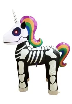 5' Inflatable Standing Skeleton Unicorn Decoration 7 5' Inflatable Standing Skeleton Unicorn Decoration -Fun Costumes Shop inflatable 5 ft standing skeleton unicorn alt 3