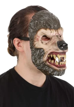 Jabbering Jaw Wolfman Mask For Adults -Fun Costumes Shop jabbering jaw wolfman mask alt 2
