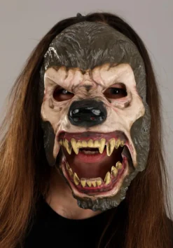 Jabbering Jaw Wolfman Mask For Adults -Fun Costumes Shop jabbering jaw wolfman mask alt 3