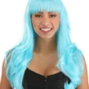Light Blue Full Wavy Wig Accessory