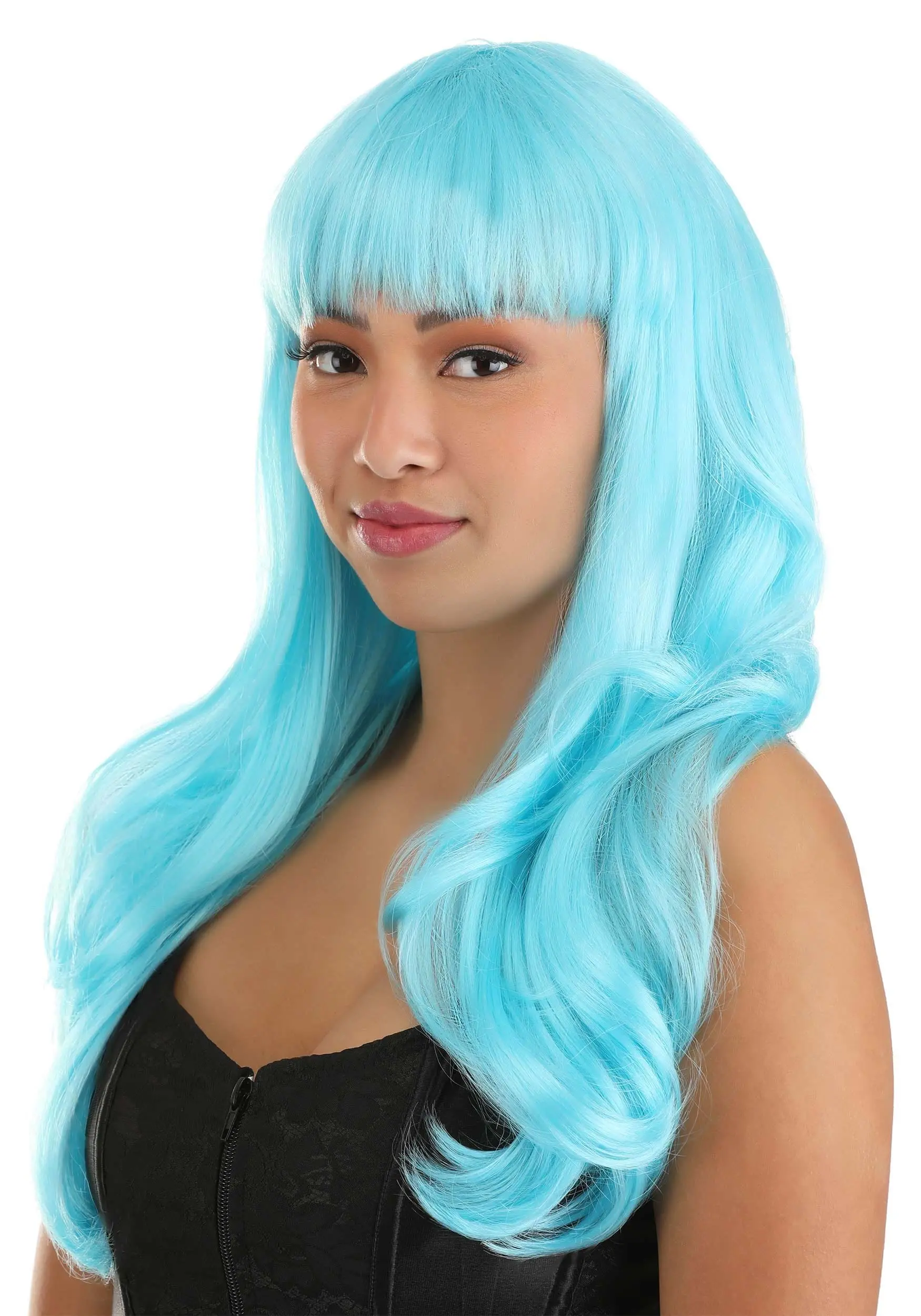 Light Blue Full Wavy Wig Accessory 2 Light Blue Full Wavy Wig Accessory - Image 2