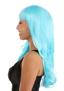 Light Blue Full Wavy Wig Accessory 6 Light Blue Full Wavy Wig Accessory -Fun Costumes Shop light blue full wavy wig alt 2