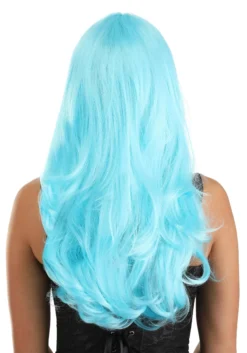 Light Blue Full Wavy Wig Accessory 7 Light Blue Full Wavy Wig Accessory -Fun Costumes Shop light blue full wavy wig alt 3