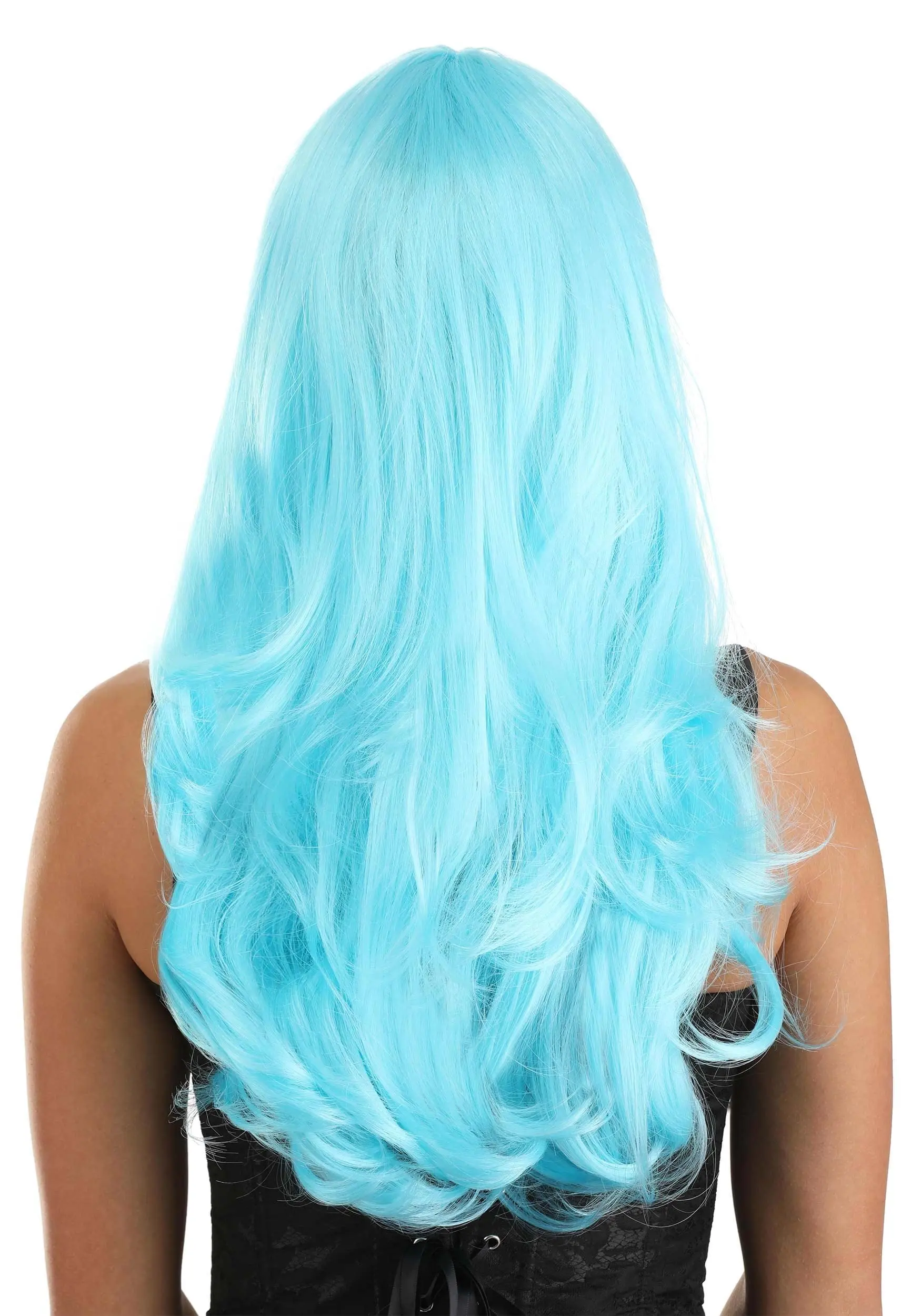 Light Blue Full Wavy Wig Accessory 4 Light Blue Full Wavy Wig Accessory - Image 4