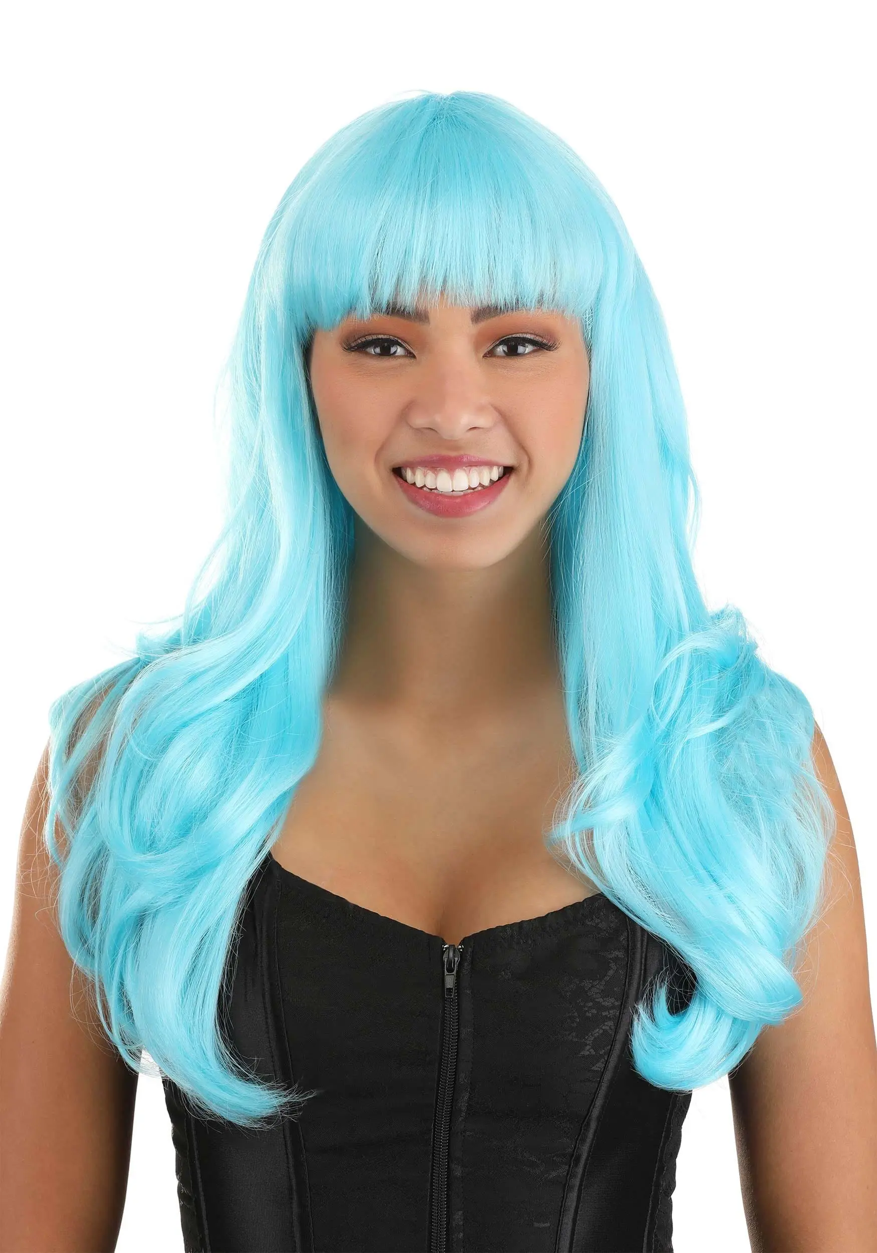 Light Blue Full Wavy Wig Accessory 1 Light Blue Full Wavy Wig Accessory