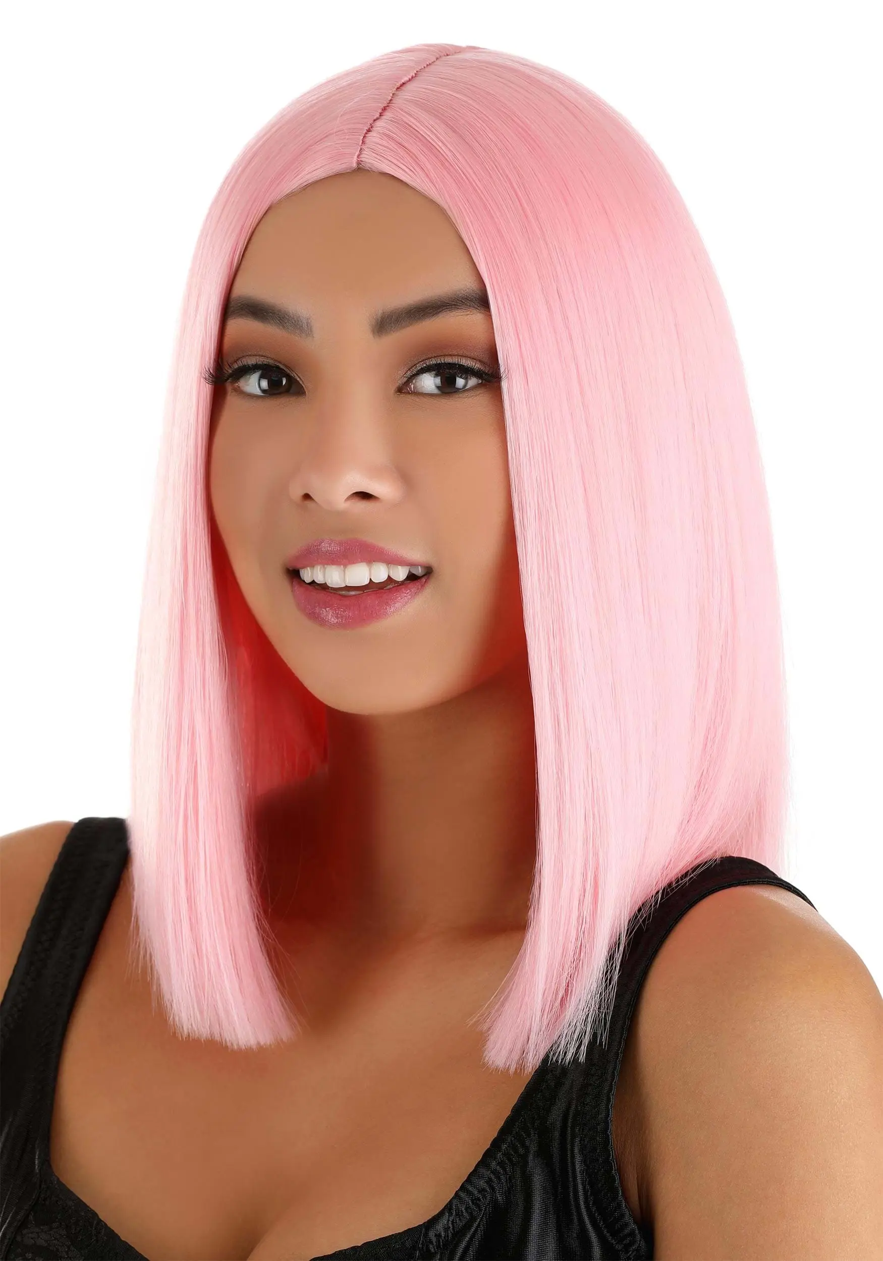 Light Pink Women's Long Bob Wig 2 Light Pink Women's Long Bob Wig - Image 2