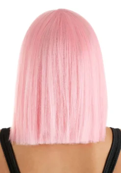 Light Pink Women's Long Bob Wig 6 Light Pink Women's Long Bob Wig -Fun Costumes Shop light pink long bob wig alt 2