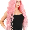 Light Pink Long Wavy Wig For Women