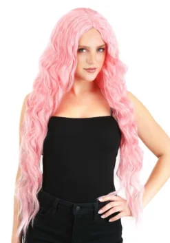 Light Pink Long Wavy Wig For Women -Fun Costumes Shop light pink long wavy wig alt 1