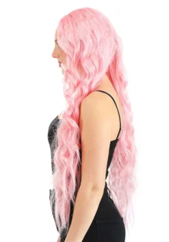 Light Pink Long Wavy Wig For Women -Fun Costumes Shop light pink long wavy wig alt 3