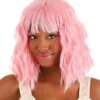 Light Pink Wavy Wig For Women