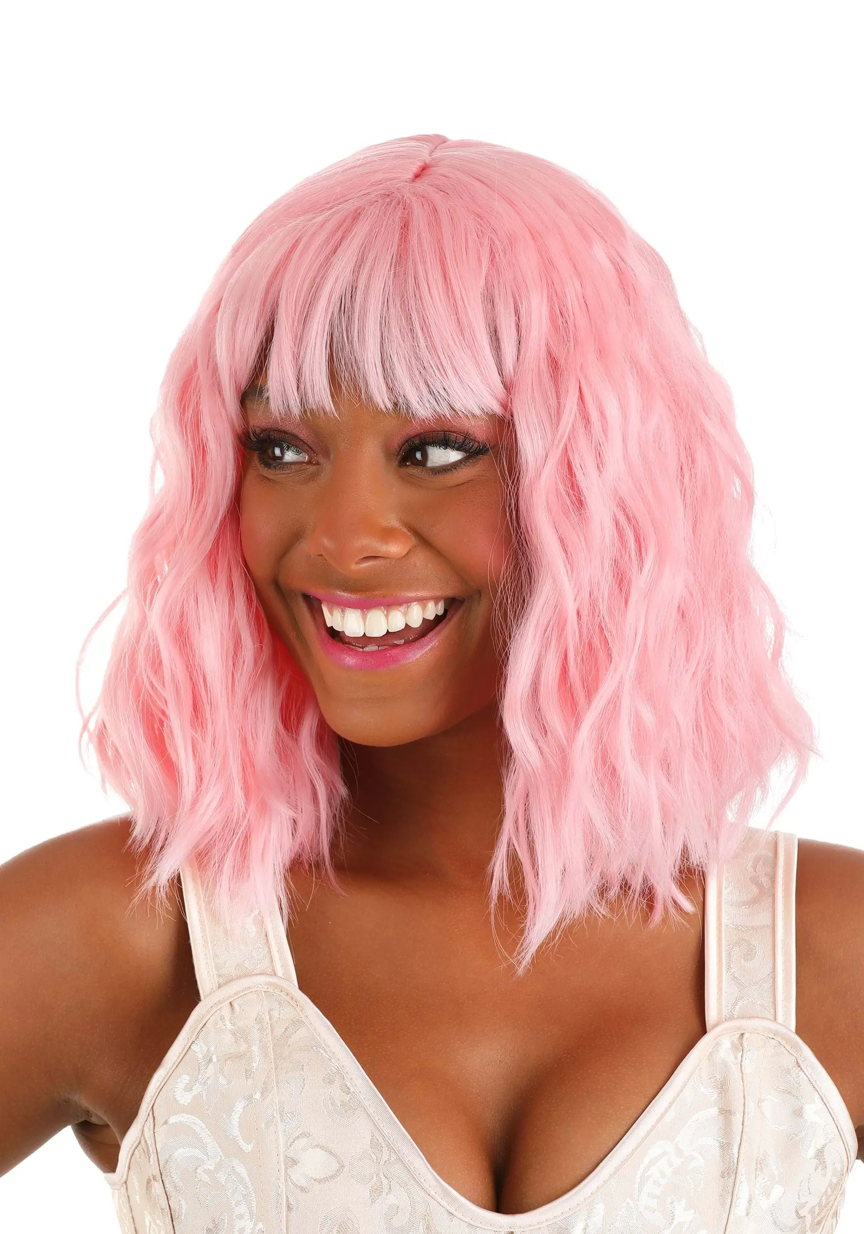 Light Pink Wavy Wig For Women 2 Light Pink Wavy Wig For Women - Image 2