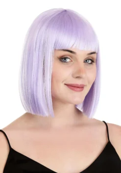 Light Purple Bob Wig For Women -Fun Costumes Shop light purple bob wig alt 2