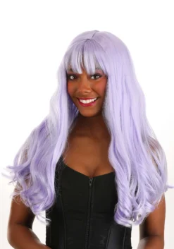 Light Purple Long Wavy Wig For Women -Fun Costumes Shop light purple long wavy wig alt 2