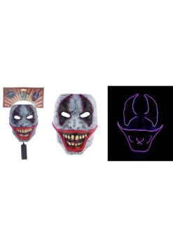 Light Up Evil Clown Costume Mask