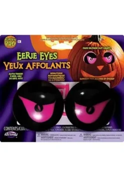 Fun World Light Up Pink Eerie Pumpkin Eyes Kit -Fun Costumes Shop light up pink eerie pumpkin eyes kit alt 1