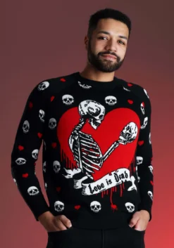 Love Is Dead Valentine's Day Sweater For Adults