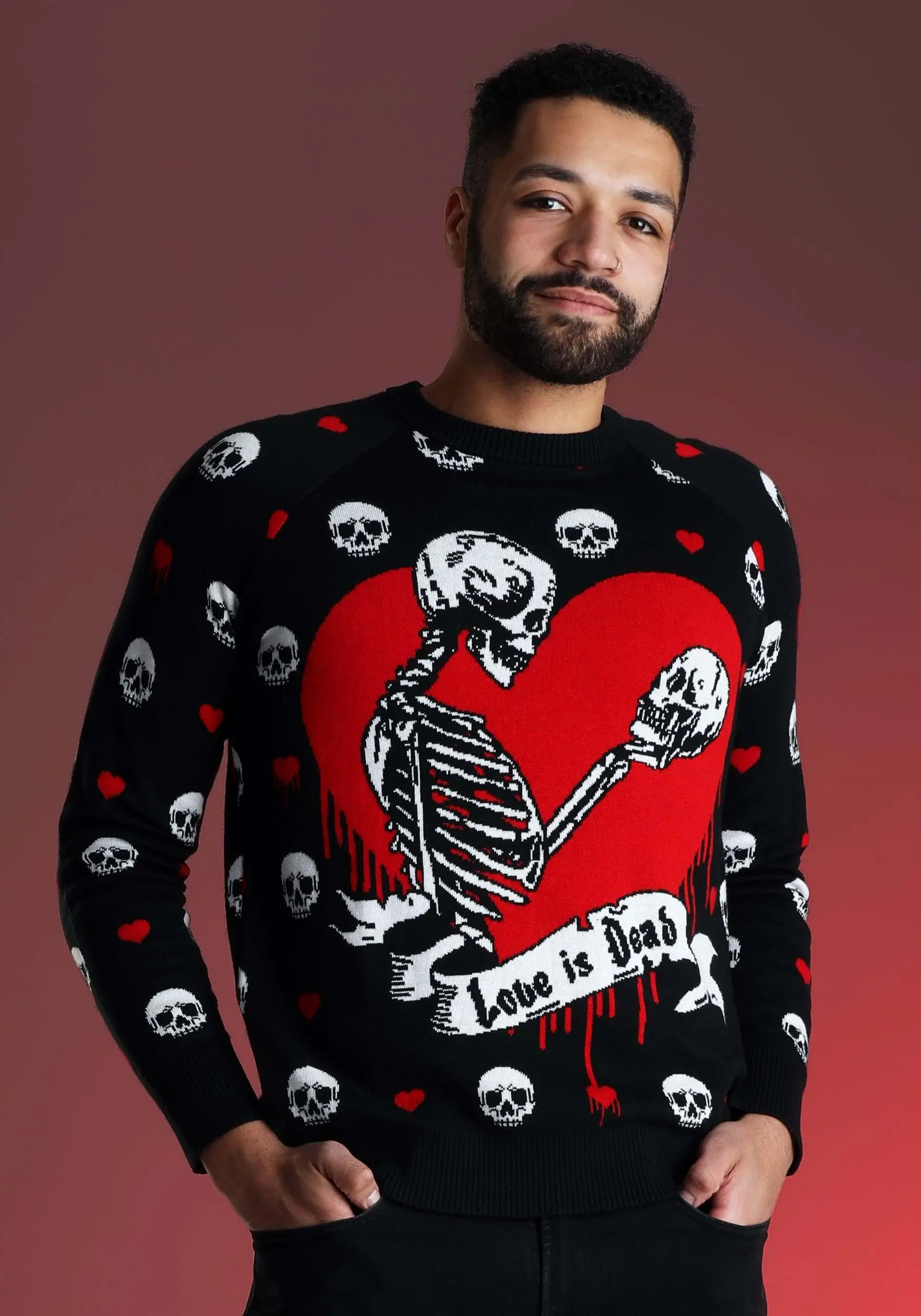 Love Is Dead Valentine's Day Sweater For Adults 1 Love Is Dead Valentine's Day Sweater For Adults