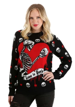 Love Is Dead Valentine's Day Sweater For Adults 18 Love Is Dead Valentine's Day Sweater For Adults -Fun Costumes Shop love is dead valentines day sweater alt 12