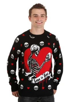 Love Is Dead Valentine's Day Sweater For Adults 19 Love Is Dead Valentine's Day Sweater For Adults -Fun Costumes Shop love is dead valentines day sweater alt 13