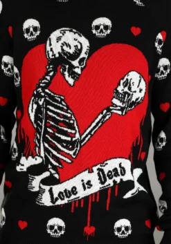 Love Is Dead Valentine's Day Sweater For Adults 15 Love Is Dead Valentine's Day Sweater For Adults -Fun Costumes Shop love is dead valentines day sweater alt 9