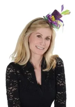 Mardi Gras Top Hat Headband For Adults