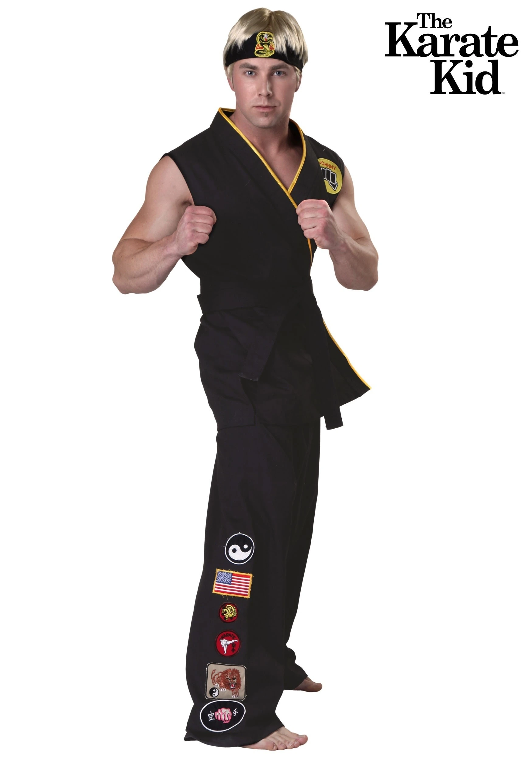 Authentic Karate Kid Men's Cobra Kai Costume 1 Authentic Karate Kid Men's Cobra Kai Costume