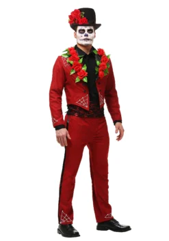 Men's Red Day Of The Dead Costume
