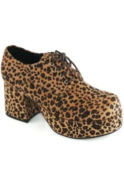 Leopard Platform Pimp Shoes For Men